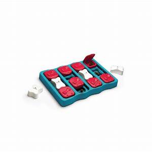 Outward Hound Dog Brick Interactive Treat Puzzle Dog Toy Blue