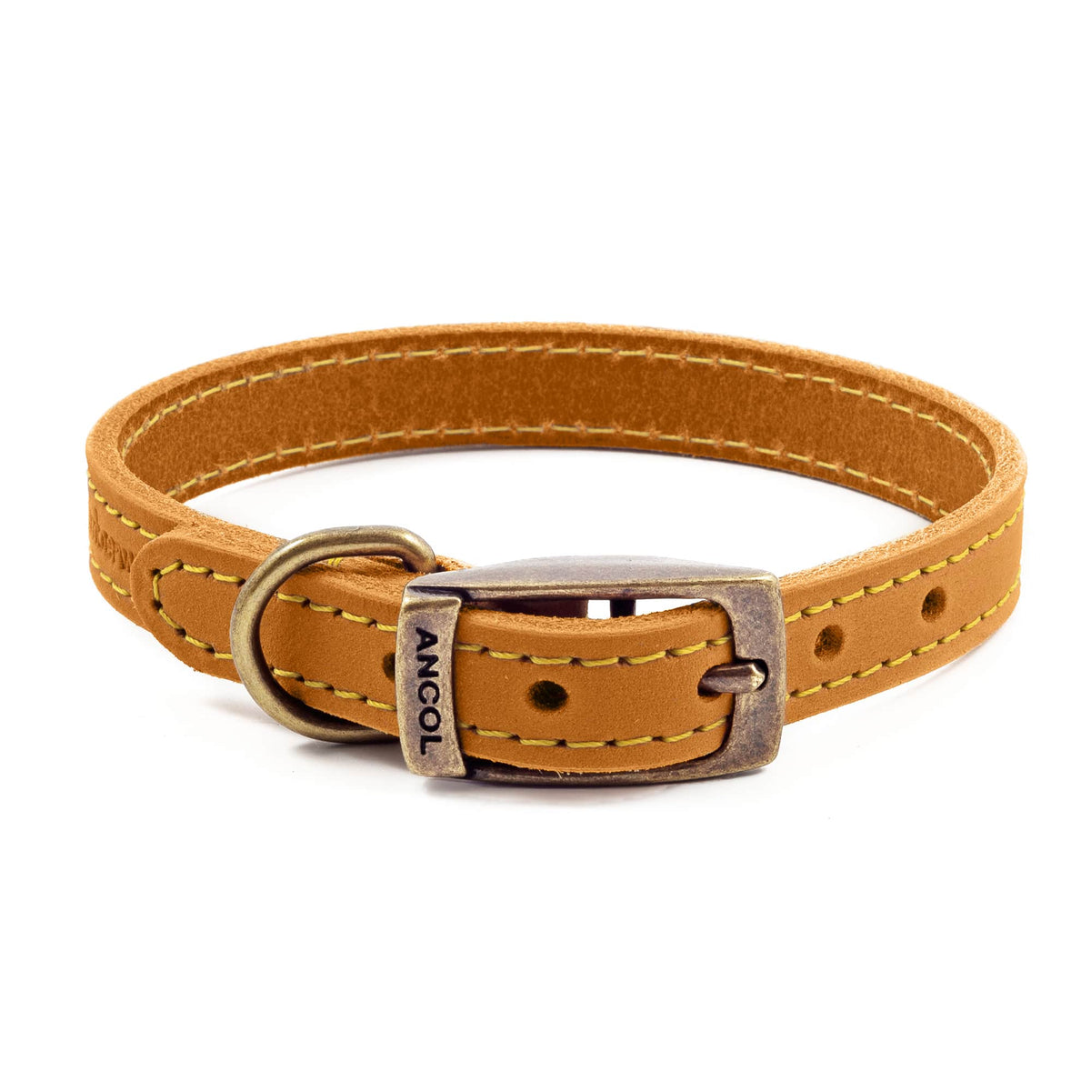 Ancol Timberwolf Leather Dog Collar