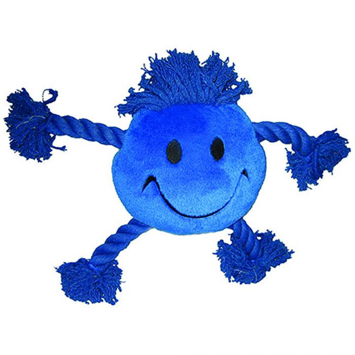 Happy Pet Dog Toy Happy Faces Blue