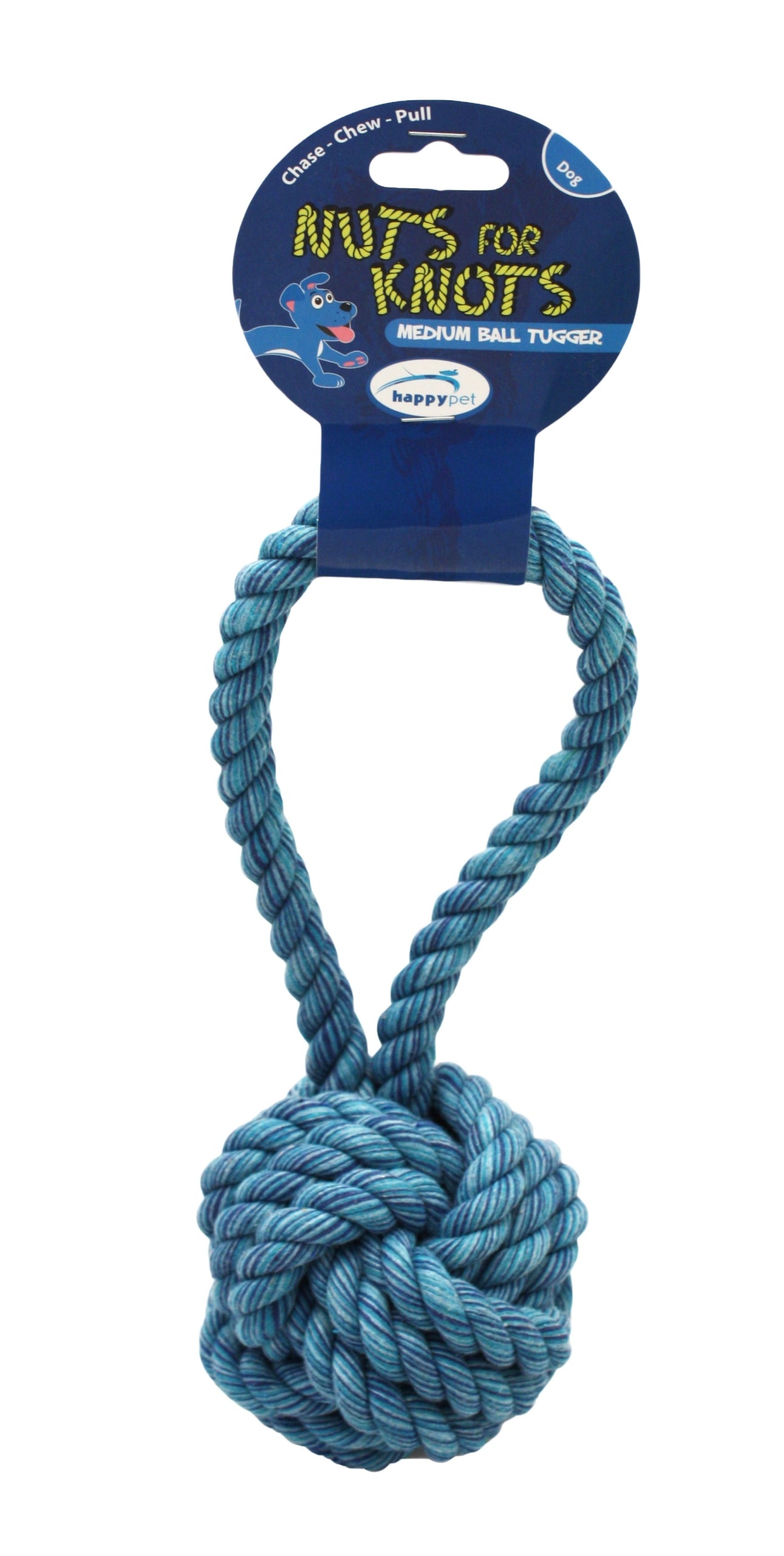 Happy Pet Dog Toy Nuts for Knots Tugger Ball Medium