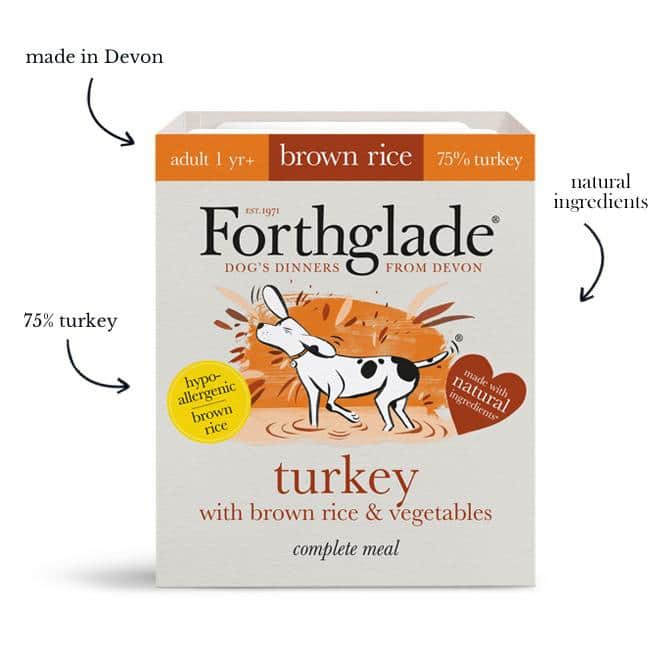 Forthglade Wet Dog Food Complete Range Turkey And Brown Rice 395g
