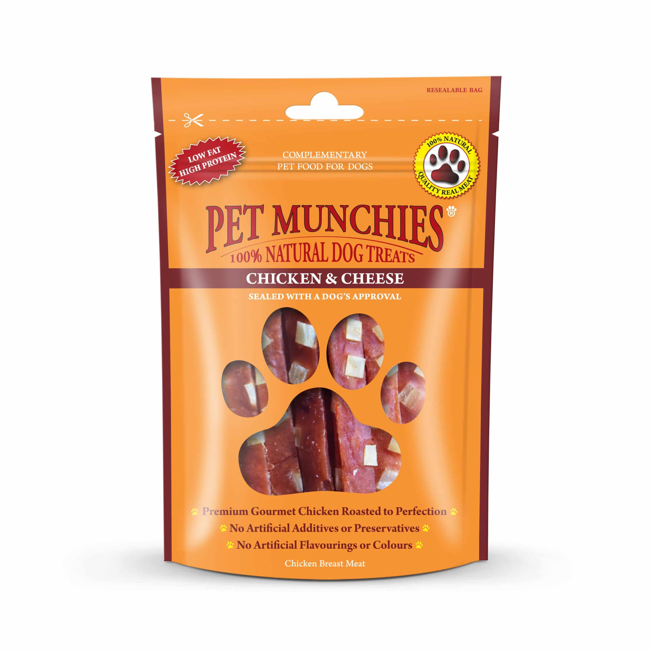 Pet Munchies Natural Dog Treats Chicken and Cheese 100g