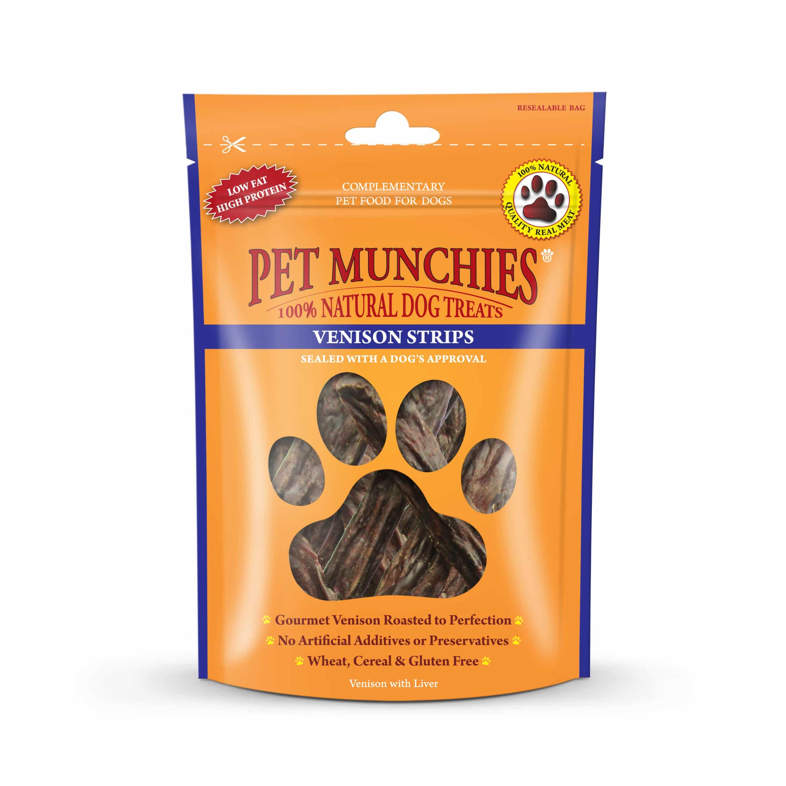 Pet Munchies Natural Training Treats Venison Strips 75g