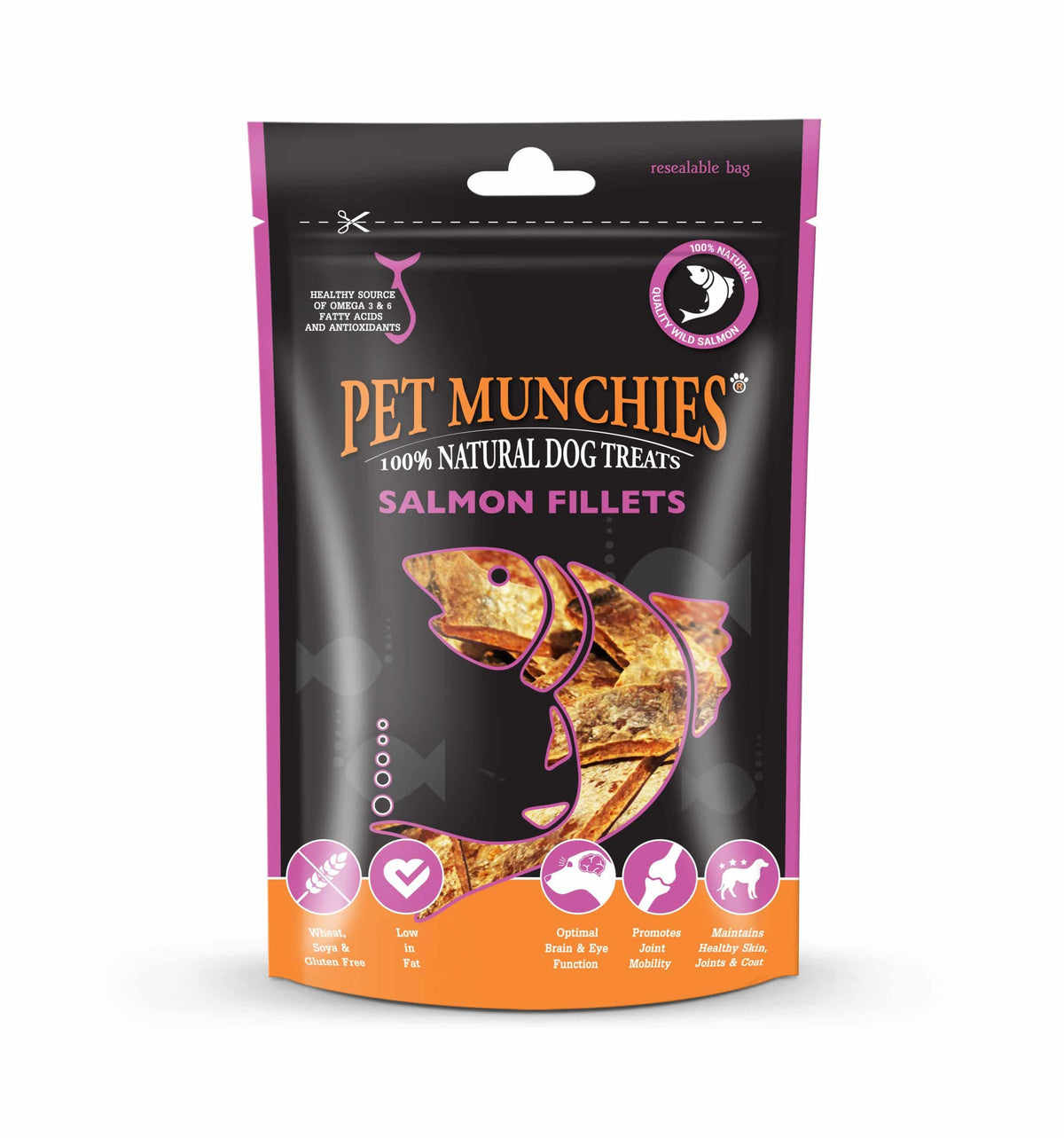 Pet Munchies Natural Dog Treats Salmon Fillets 90g