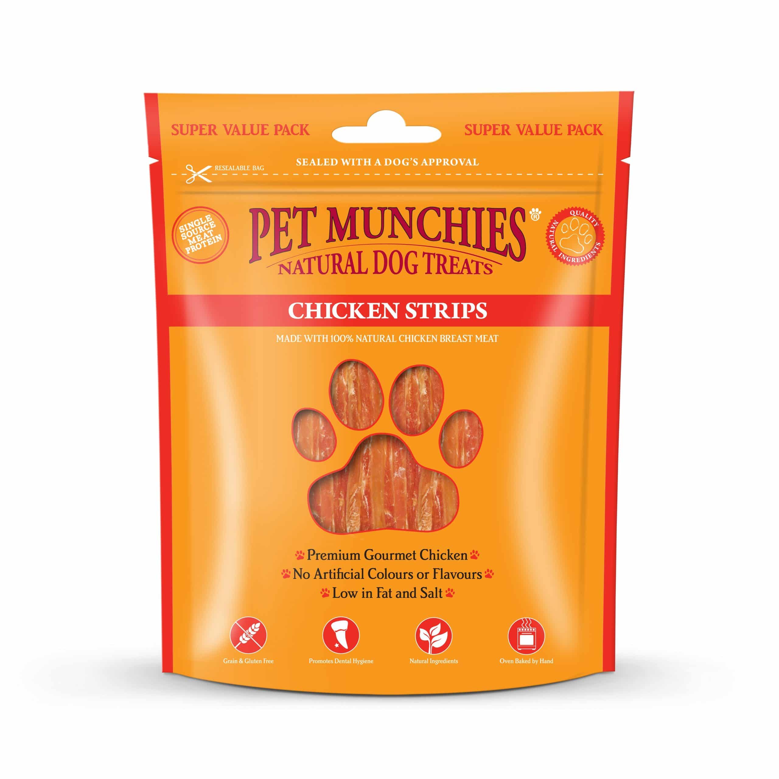 Pet Munchies Natural Dog Treats Super Value Pack Chicken Strips 320g