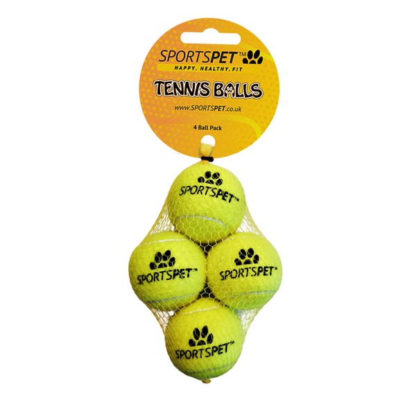 Sports Pet Dog Toy Mini Tennis Balls 4 Pack