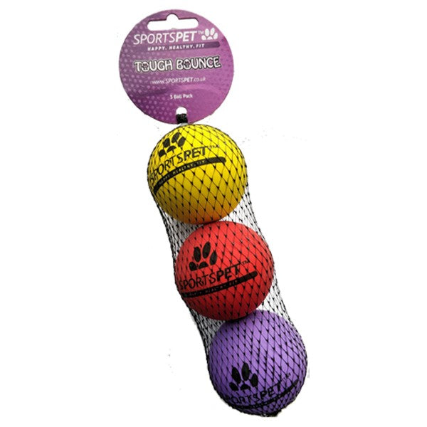 Sports Pet Dog Toy Tough Bounce Balls 3 Pack