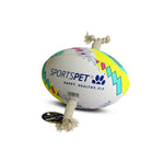 Sports Pet Rugby Ball White & Teal
