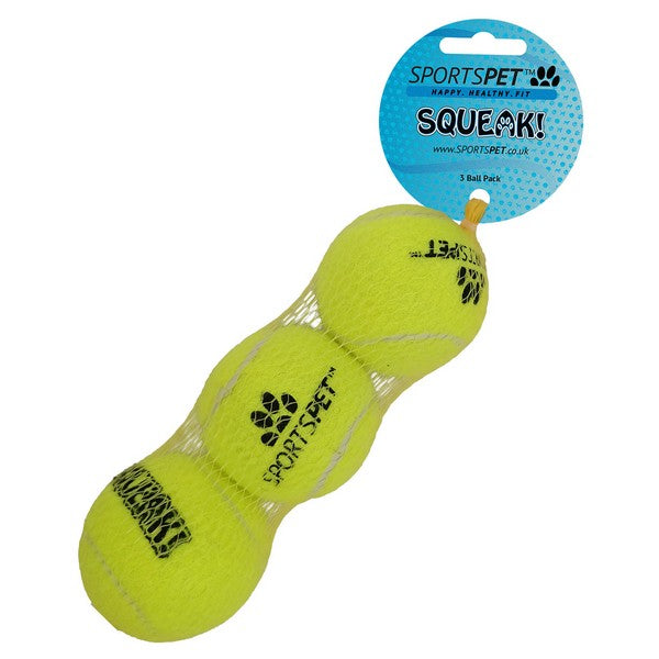Sports Pet Dog Toy Tennis Balls Medium 3 Pack