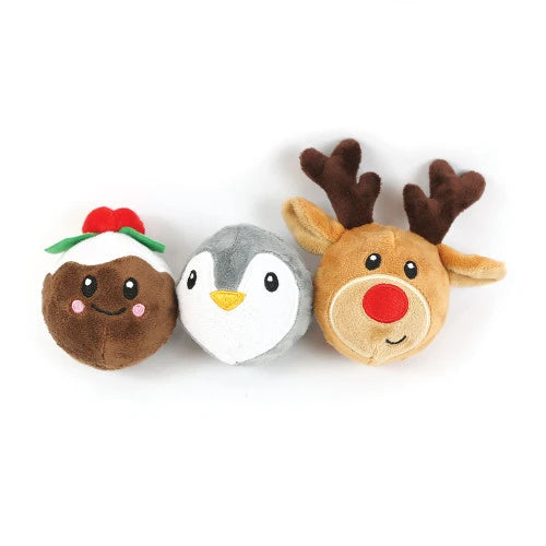 Happy Pet Christmas Festive Characters Tennis Balls