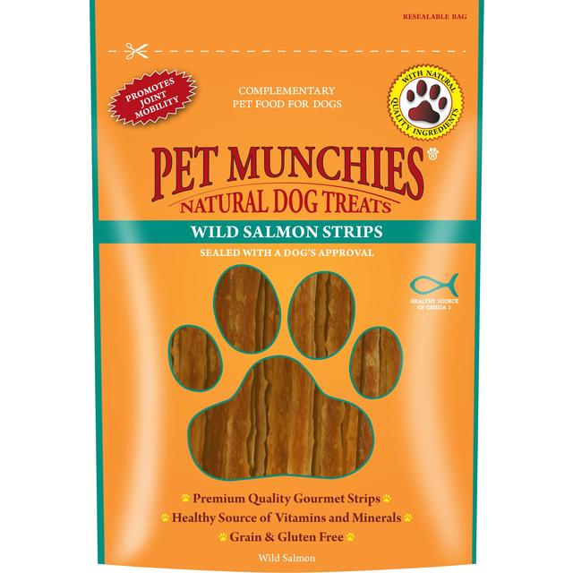 Pet Munchies Natural Dog Treats Wild Salmon Strips 80g