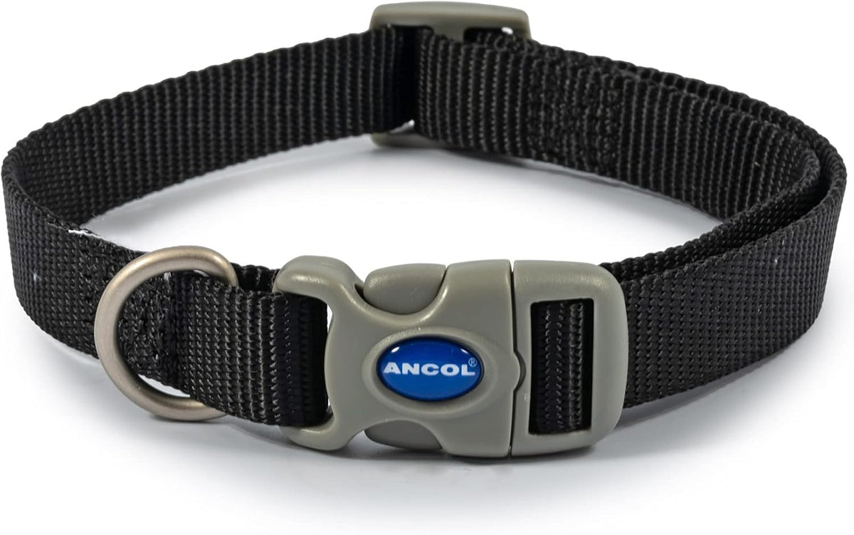 Ancol Viva Adjustable Collar Black 20-30cm