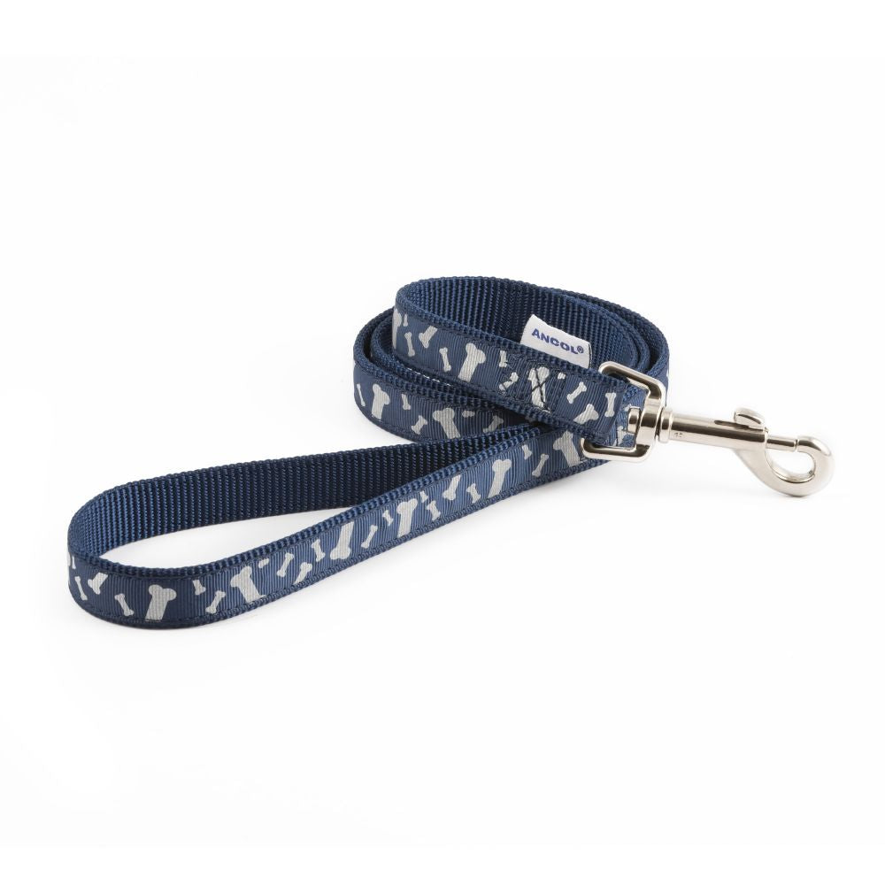 Ancol Blue Reflective Bones Lead