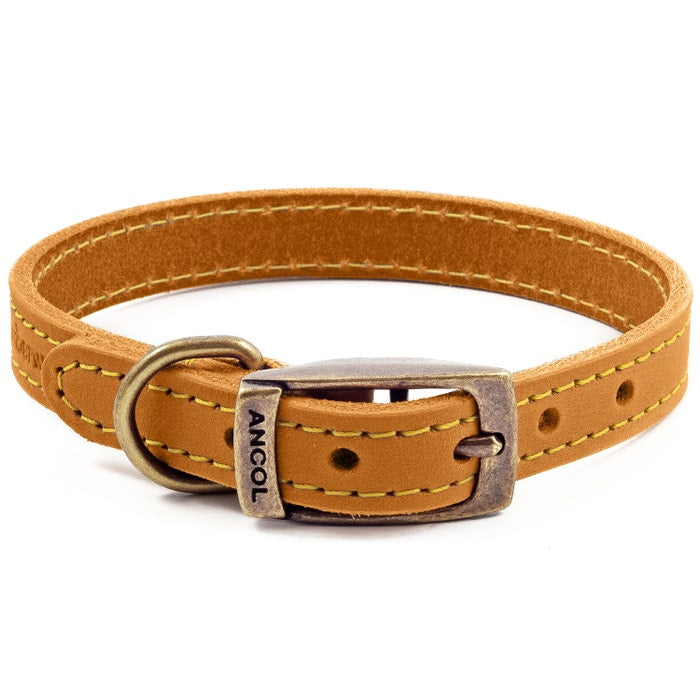 Ancol Timberwolf Leather Dog Collar