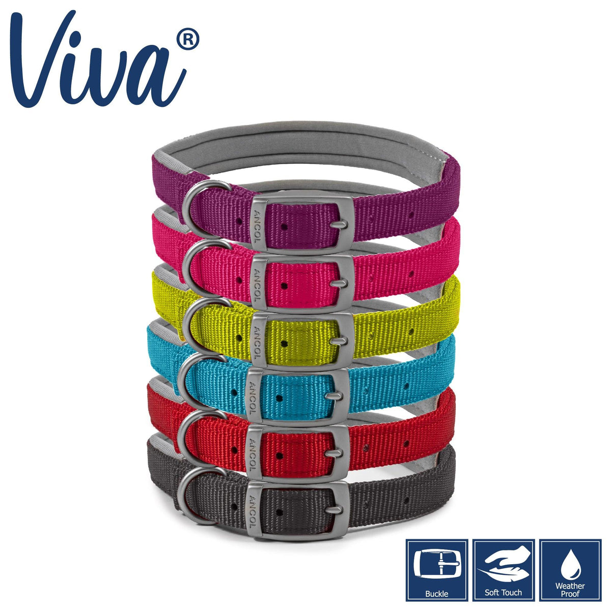 Ancol Viva Padded Collar Red 55-63cm