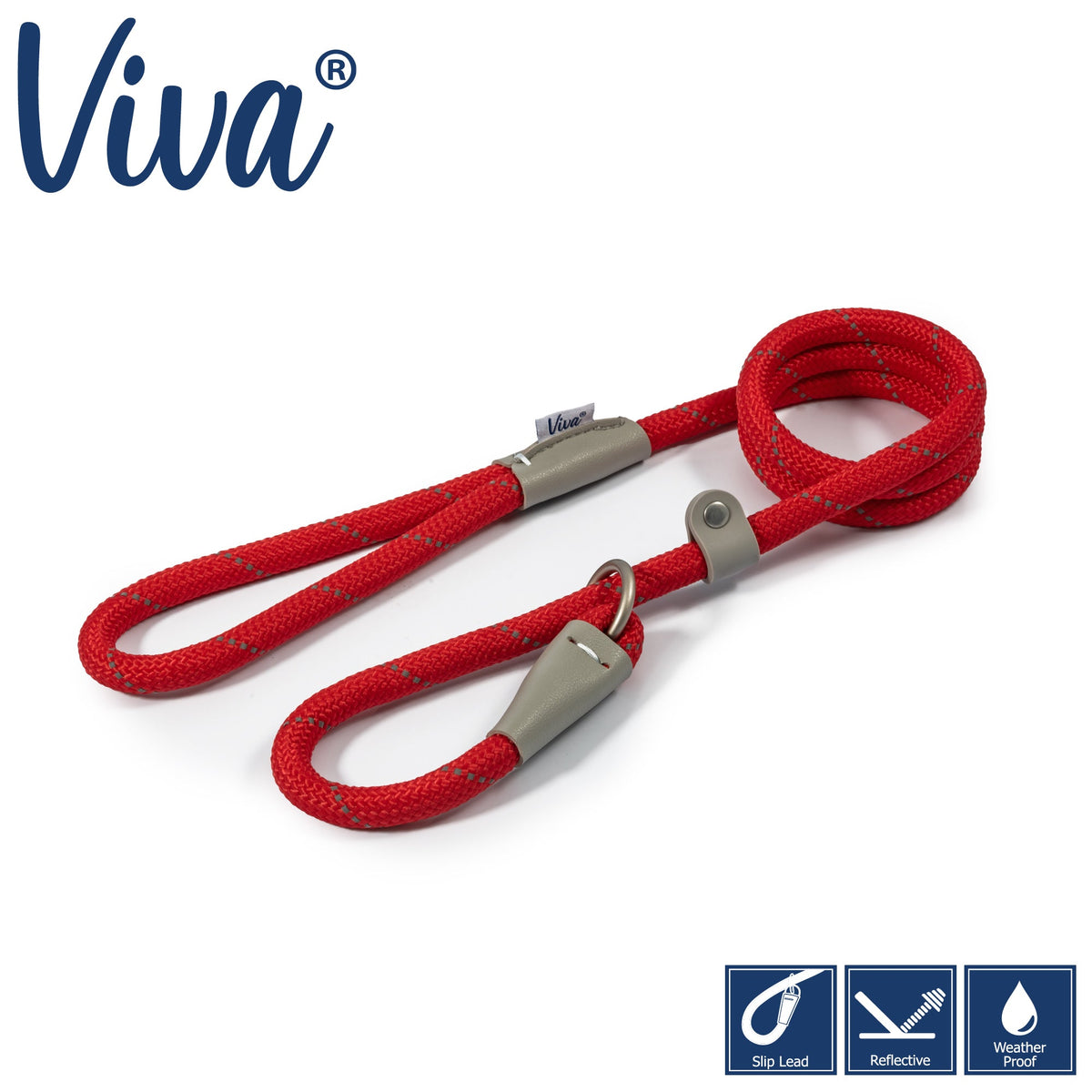 Ancol Viva Rope Slip Lead Red 120cm 1.2cm