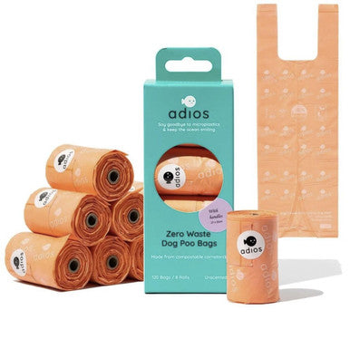 Adios Poop Bags Coarl Tie Handle 120PK