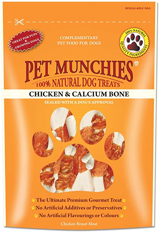 Pet Munchies Natural Dog Treats Chicken and Calcium Bones 100g
