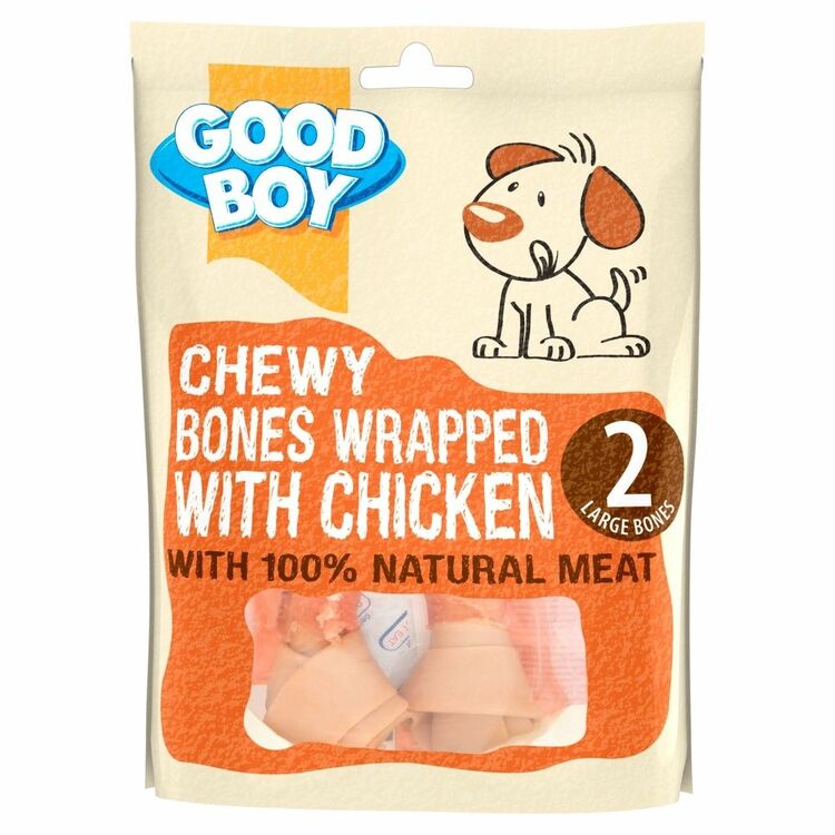 Good Boy Dog Treats Bones Wrapped in Chicken Large