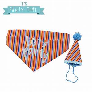 Ancol Pawty Stripe Hat &amp; Bandana Set M/L