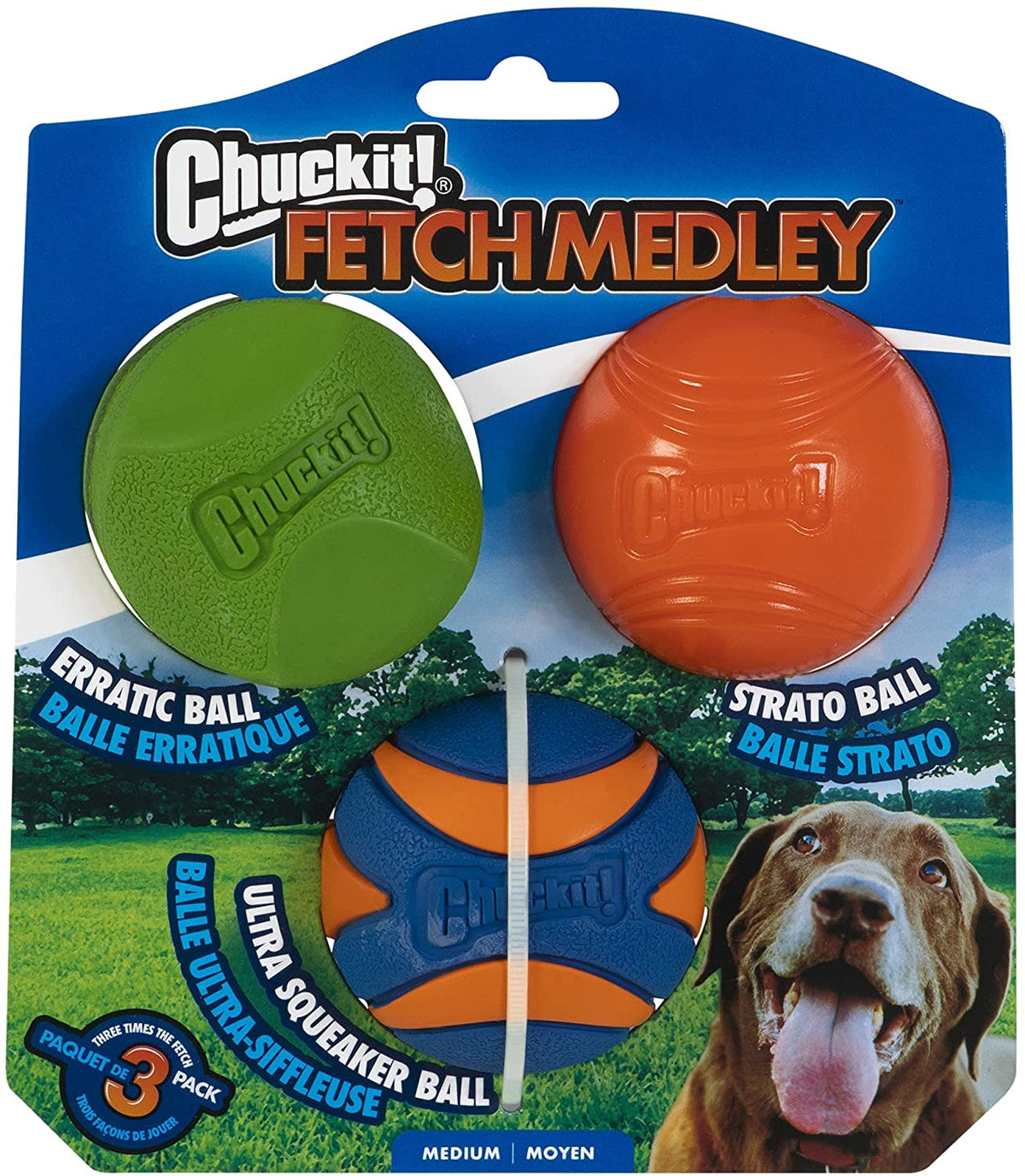 Chuckit Dog Toy Fetch Medley 2 Medium 3 Pack