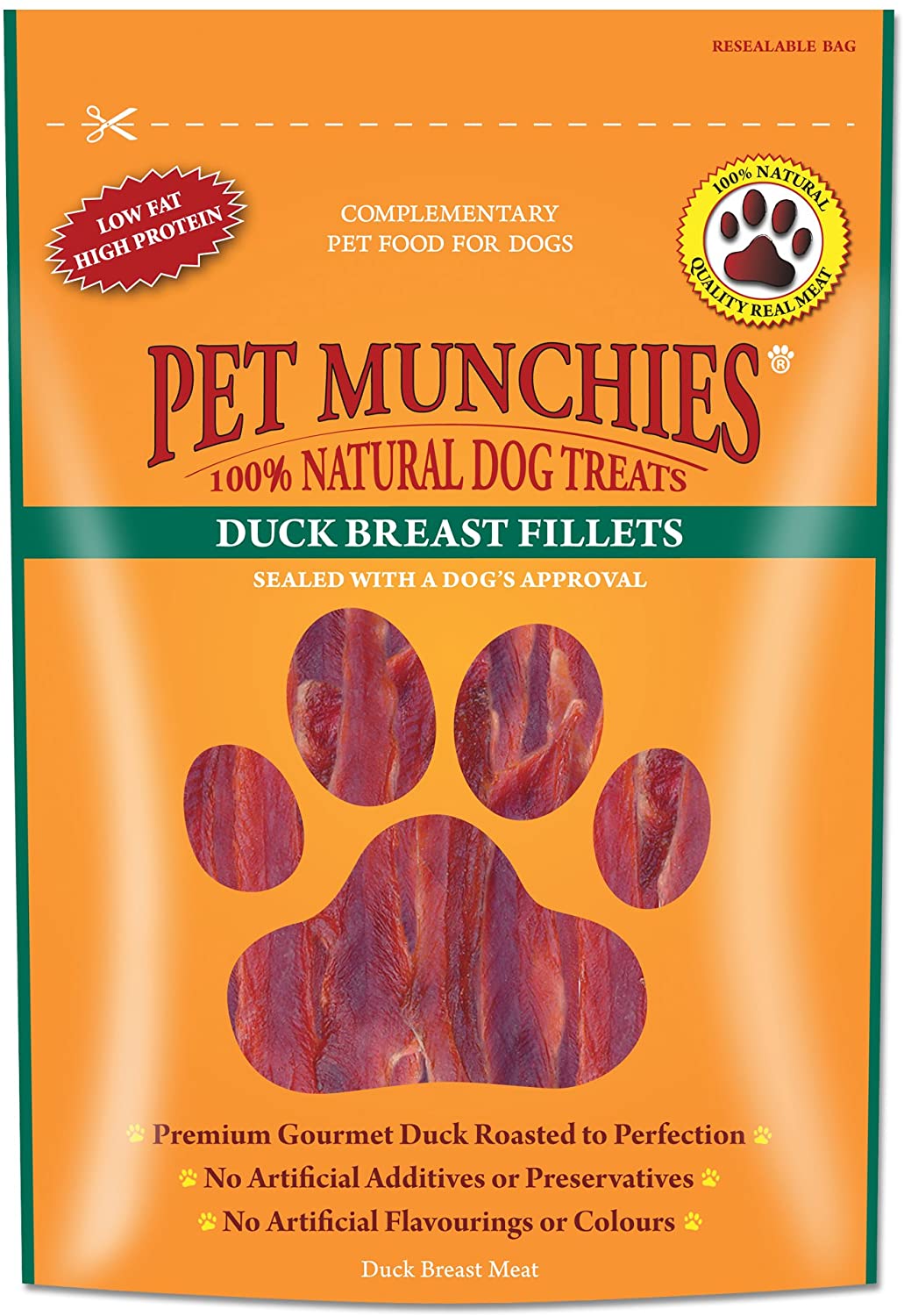 Pet Munchies Natural Dog Treats Duck Breast Fillets 80g
