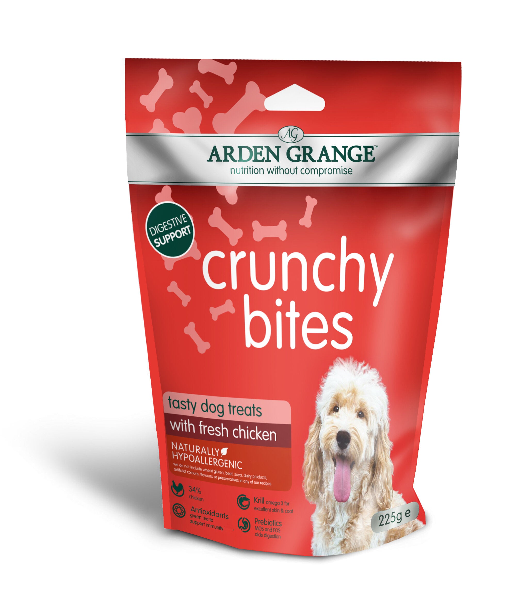 Arden Grange Dog Treat Crunchy Bites Chicken 225G