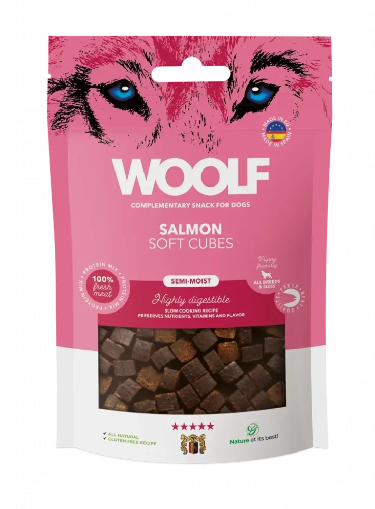 Woolf Soft Cubes Salmon 100g