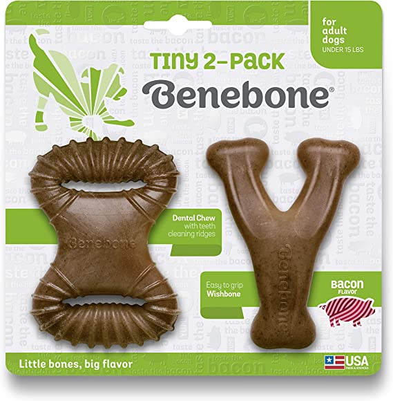 Benebone Dog Chew Tiny 2 Pack Dental Chew & Wishbone