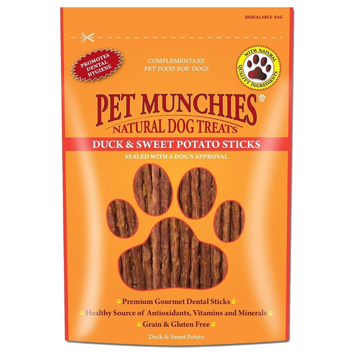 Pet Munchies Natural Dog Treats Duck and Sweet Potato Sticks 90g