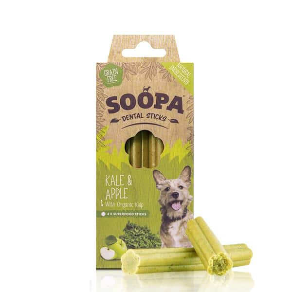 Soopa Dog Treats Dental Sticks Kale And Apple 100g