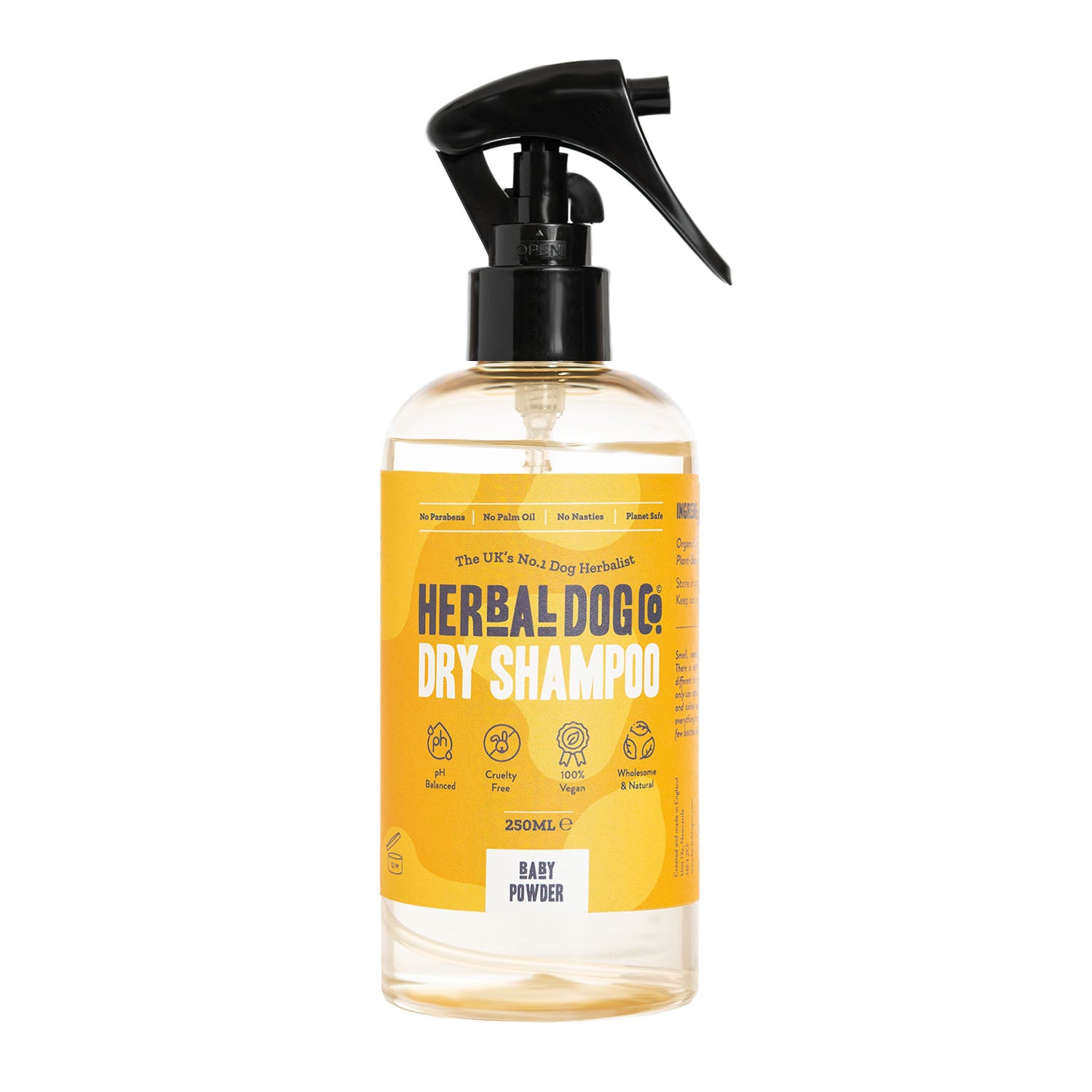 Herbal Dog Co Dry Shampoo Baby Powder 250ML