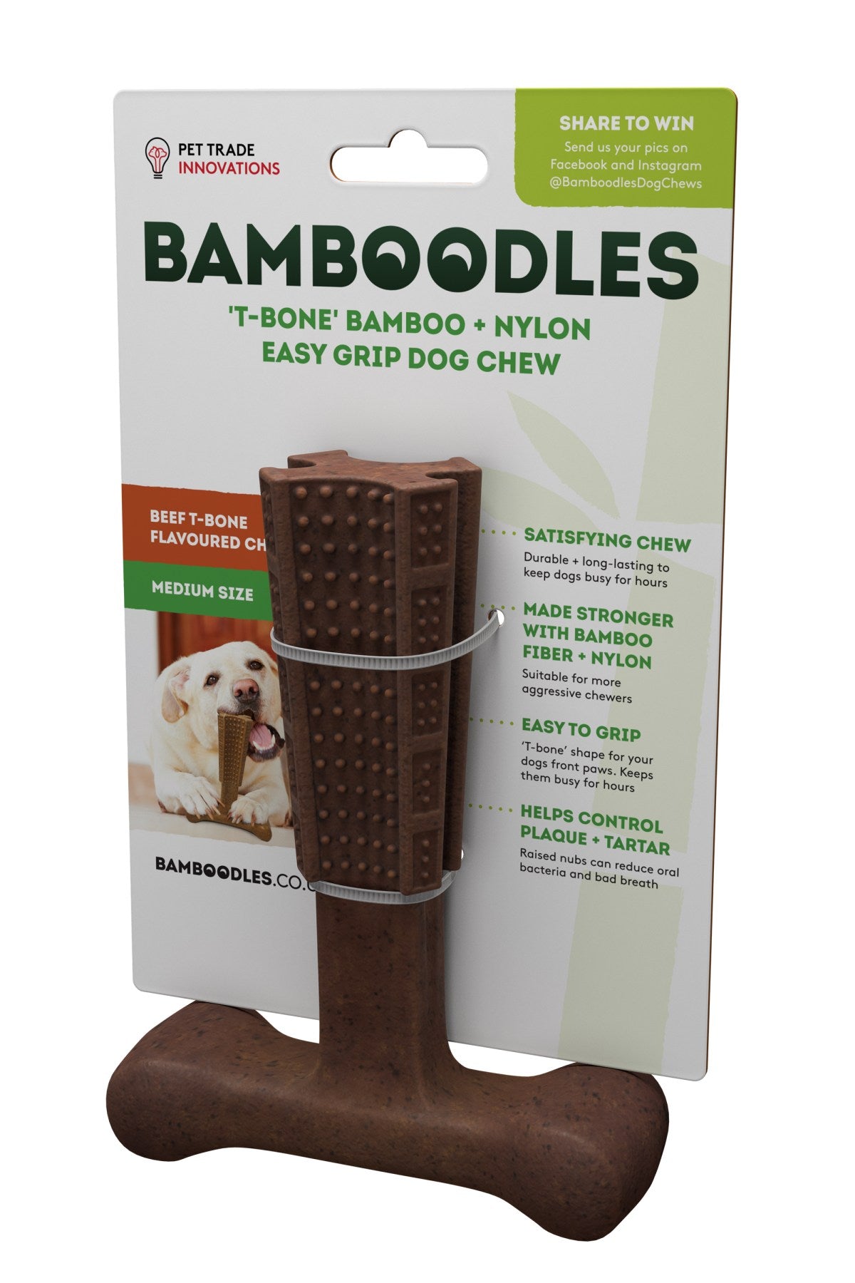 Bamboodles Dog Chew Beef Flavour Medium