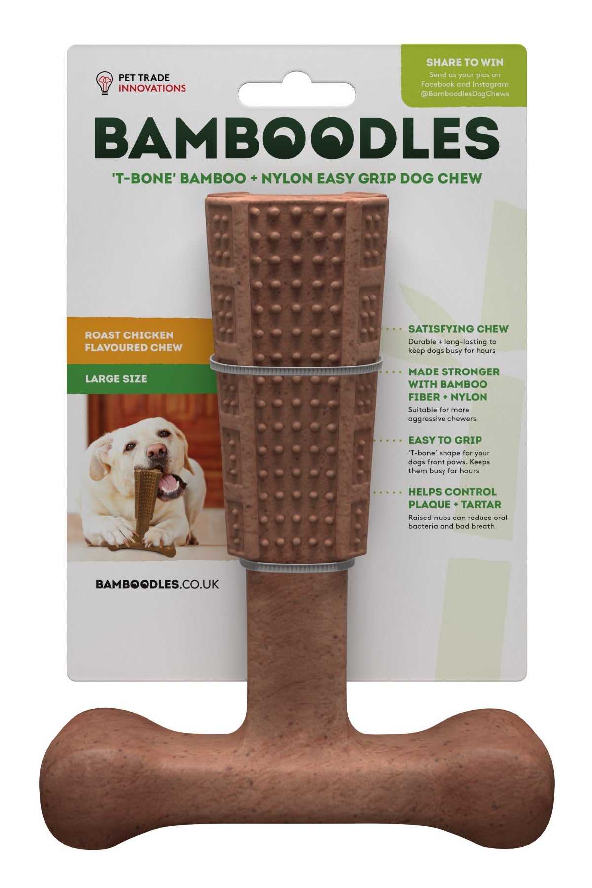 Bamboodles Dog Toy Chicken Flavour Large