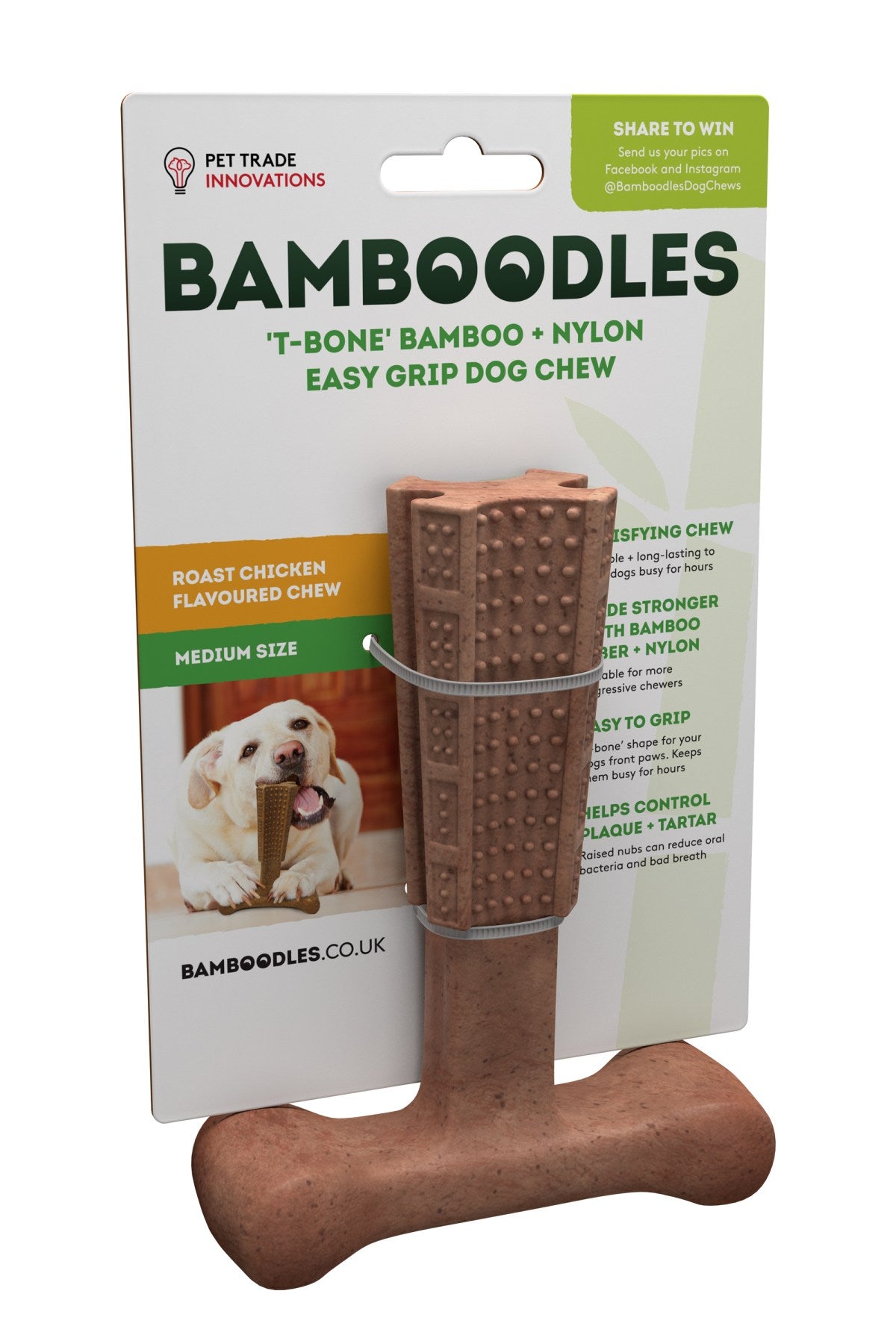 Bamboodles Dog Toy Chicken Flavour Medium