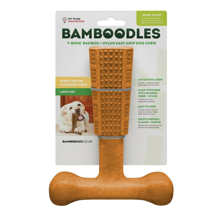 Bamboodles Dog Chew Peanut Butter Flavour Large