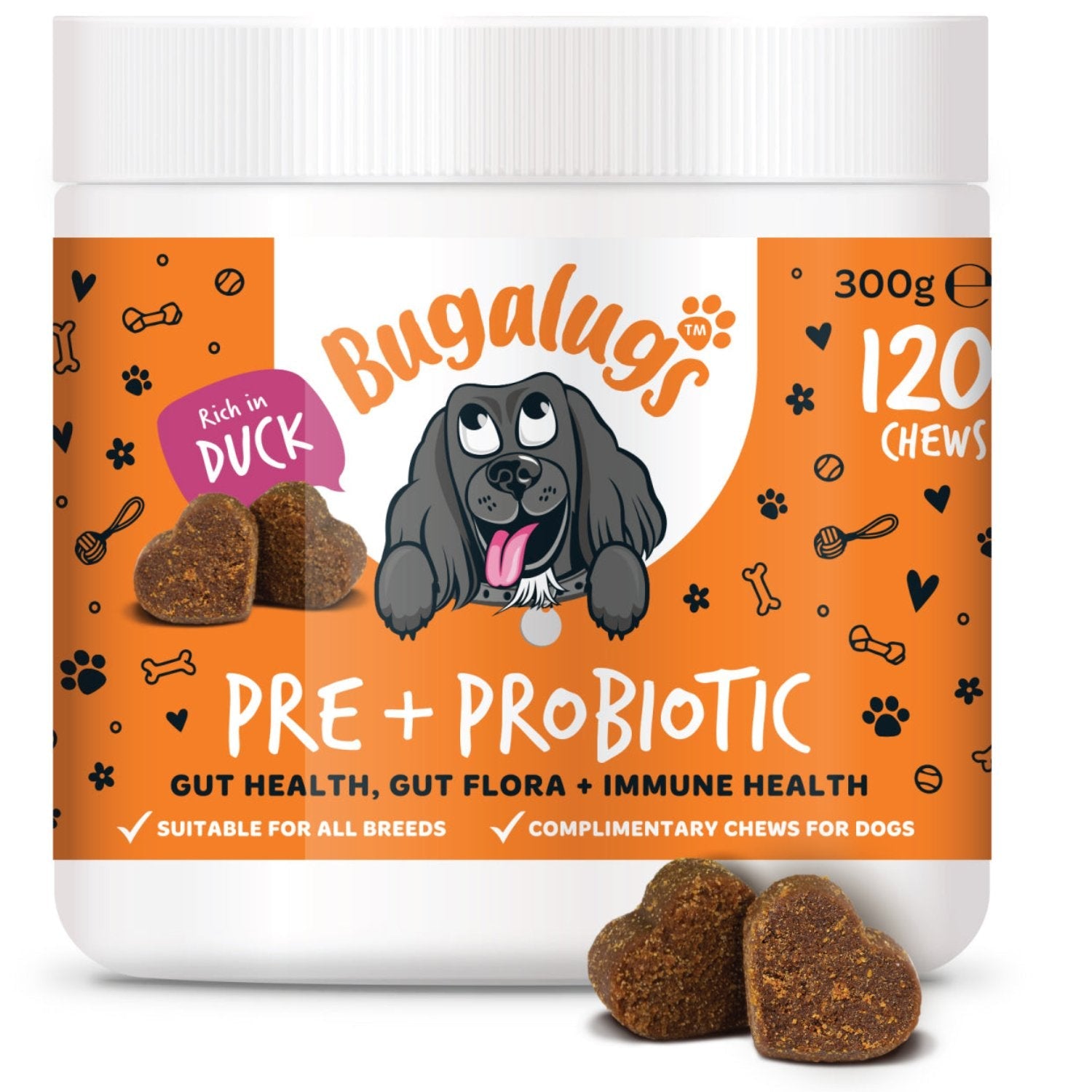 Bugalugs Pre & Pro Biotic Chews 120pk