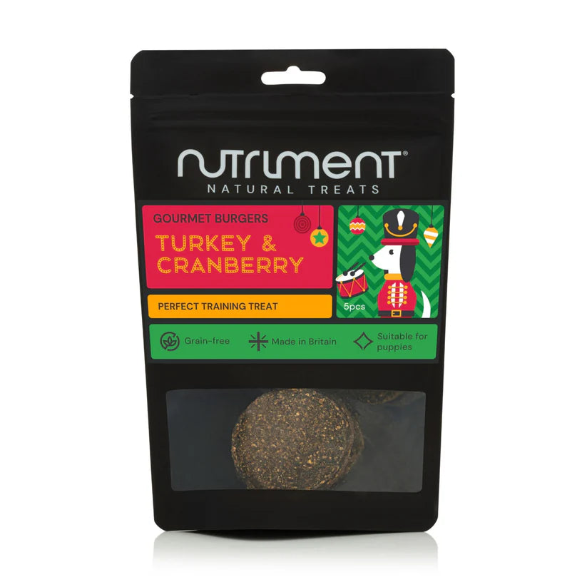 Nutriment Natural Treats Gourmet Burgers Turkey & Cranberry 5PK