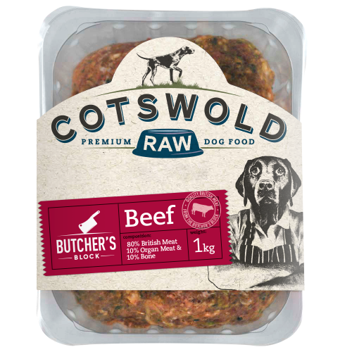 Cotswold Raw Dog Food Butcher's Block Beef 1kg