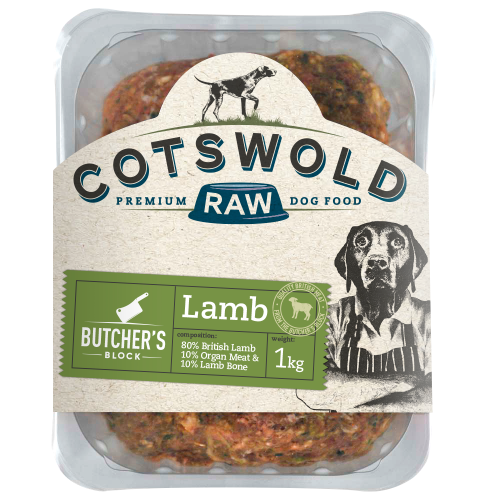 Cotswold Raw Dog Food Butcher’s Block Lamb 1kg