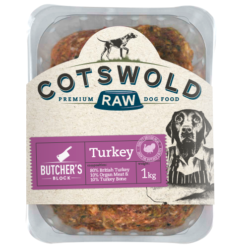 Cotswold Raw Dog Food Butcher's Block Turkey 1kg