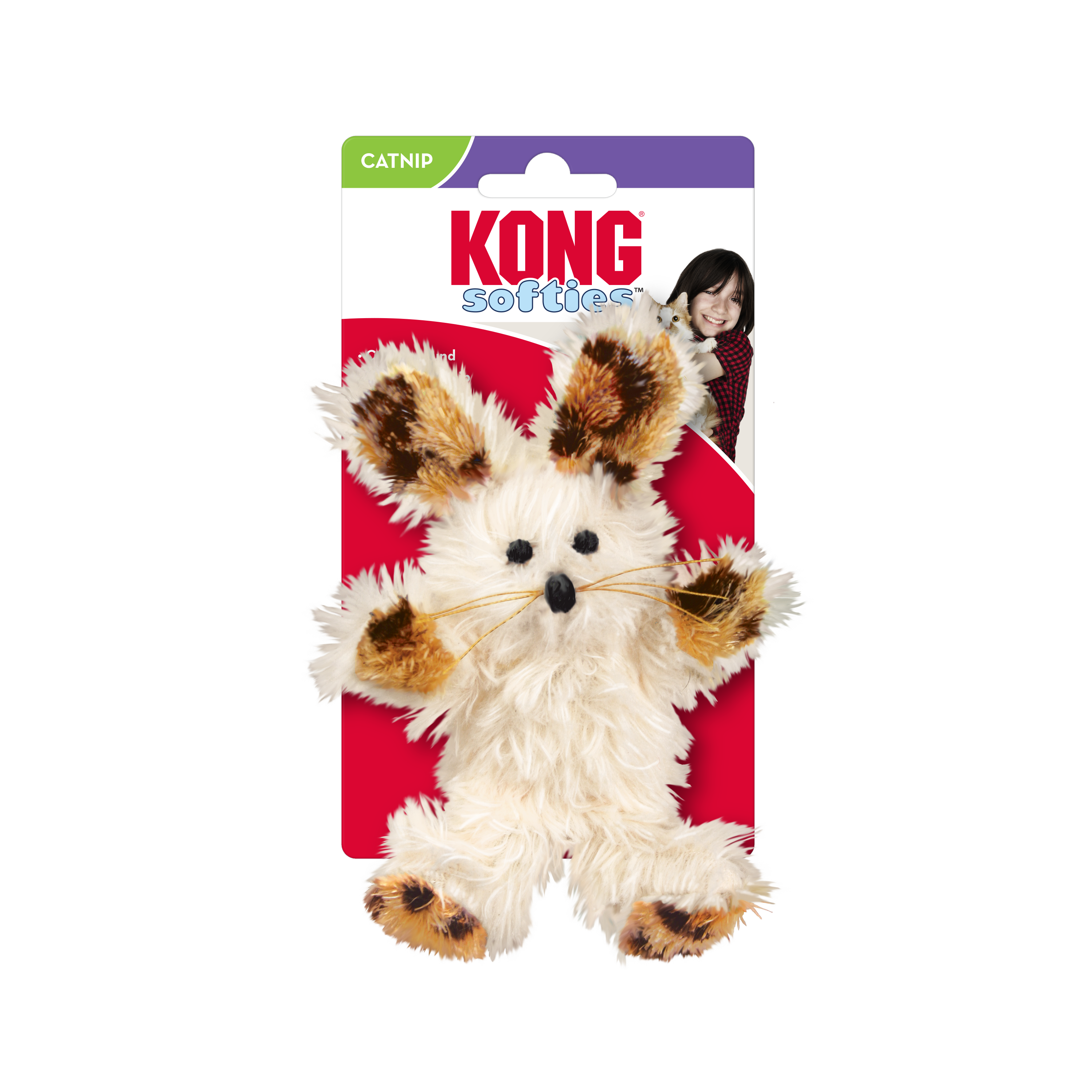 KONG Cat Toy Softies Fuzzy Bunny