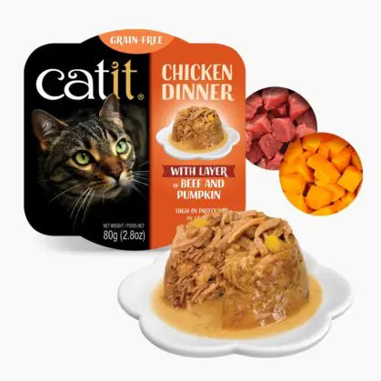 Catit Cuisine Dinner Chicken, Beef & Pumpkin 75g