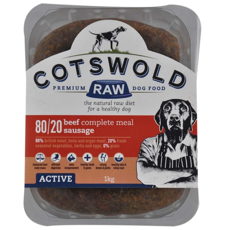 Cotswold Raw Dog Food Beef Sausages Complete