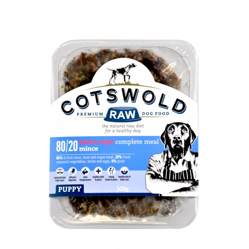 Cotswold Raw Dog Food Puppy Beef & Tripe Mince Complete