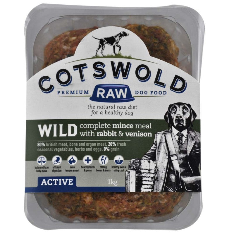 Cotswold Raw Dog Food Wild Rabbit & Venison Mince Complete