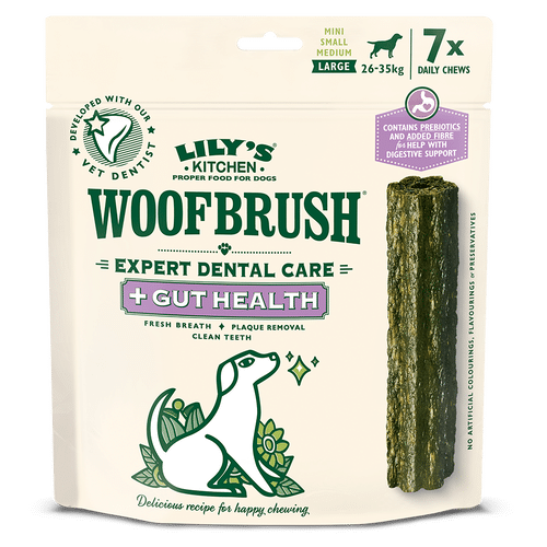 Lily’s Kitchen Dog Treat Woofbrush Gut Health Dental Chew Large 7 Pack