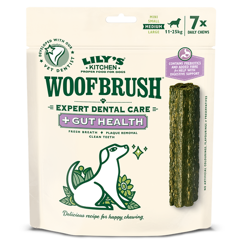 Lily’s Kitchen Dog Treat Woofbrush Gut Health Dental Chew Medium 7 Pack