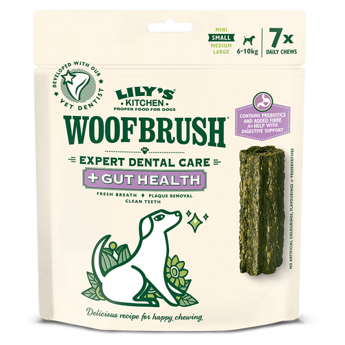 Lily's Kitchen Dog Treat Woofbrush Gut Health Dental Chew Small 7 Pack