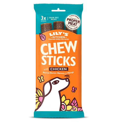 Lily's Kitchen Dog Treats Chew Sticks with Chicken 3 Pack 120g